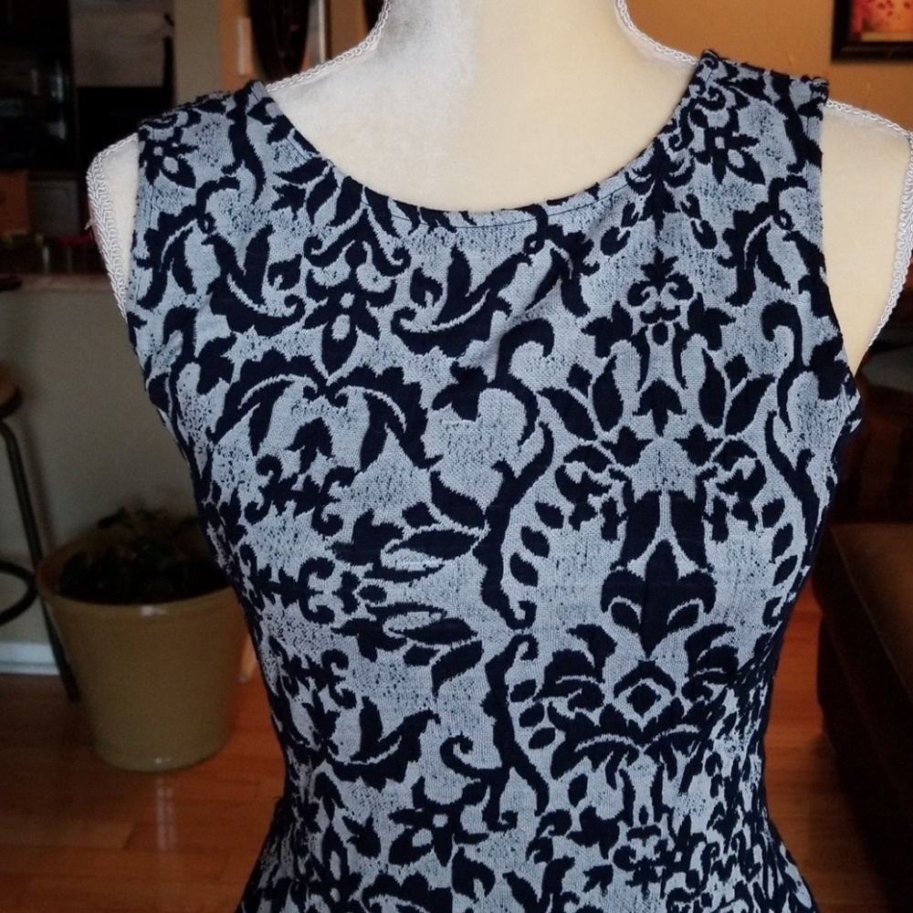 Necessary Object Jaquard Fit And Flare Dress M - image 3